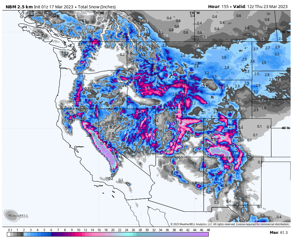 MARCH MADNESS: 2-4 FEET of Snow For the West This Week