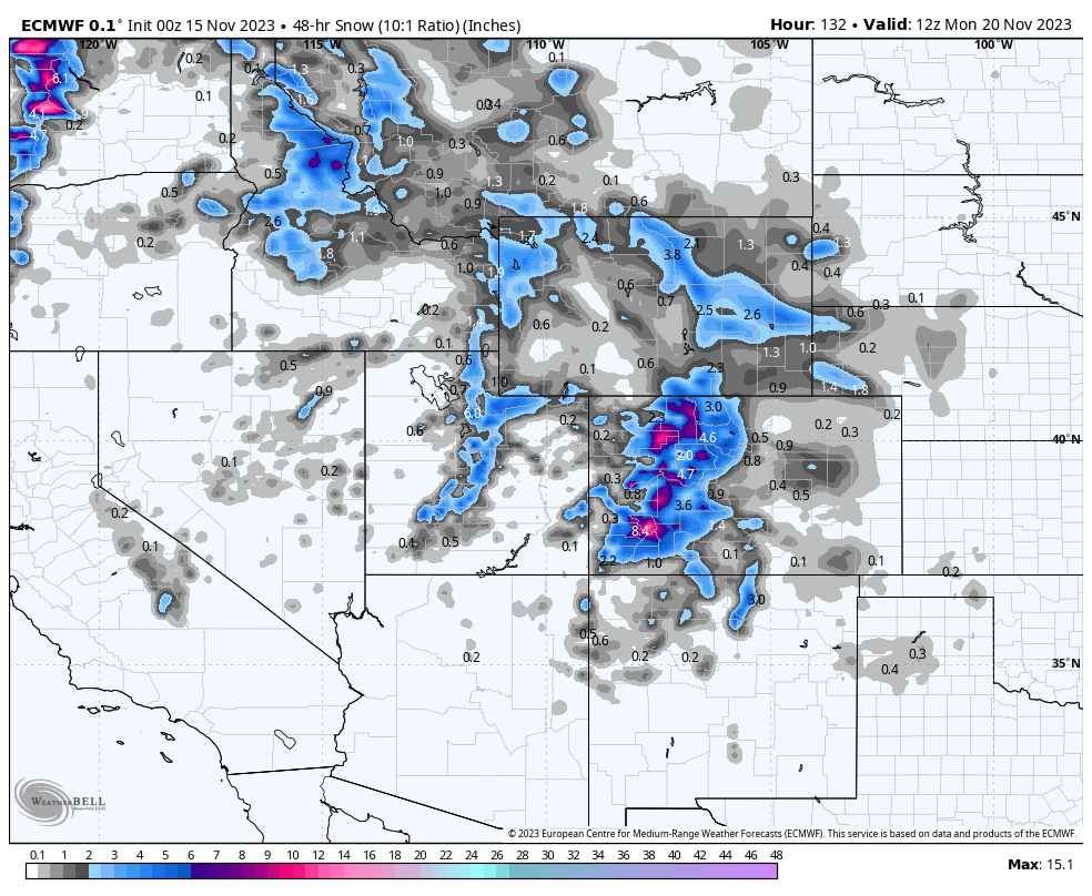 Sneak Up Powder- Wasatch? Colder and snowier period late weekend and early next week