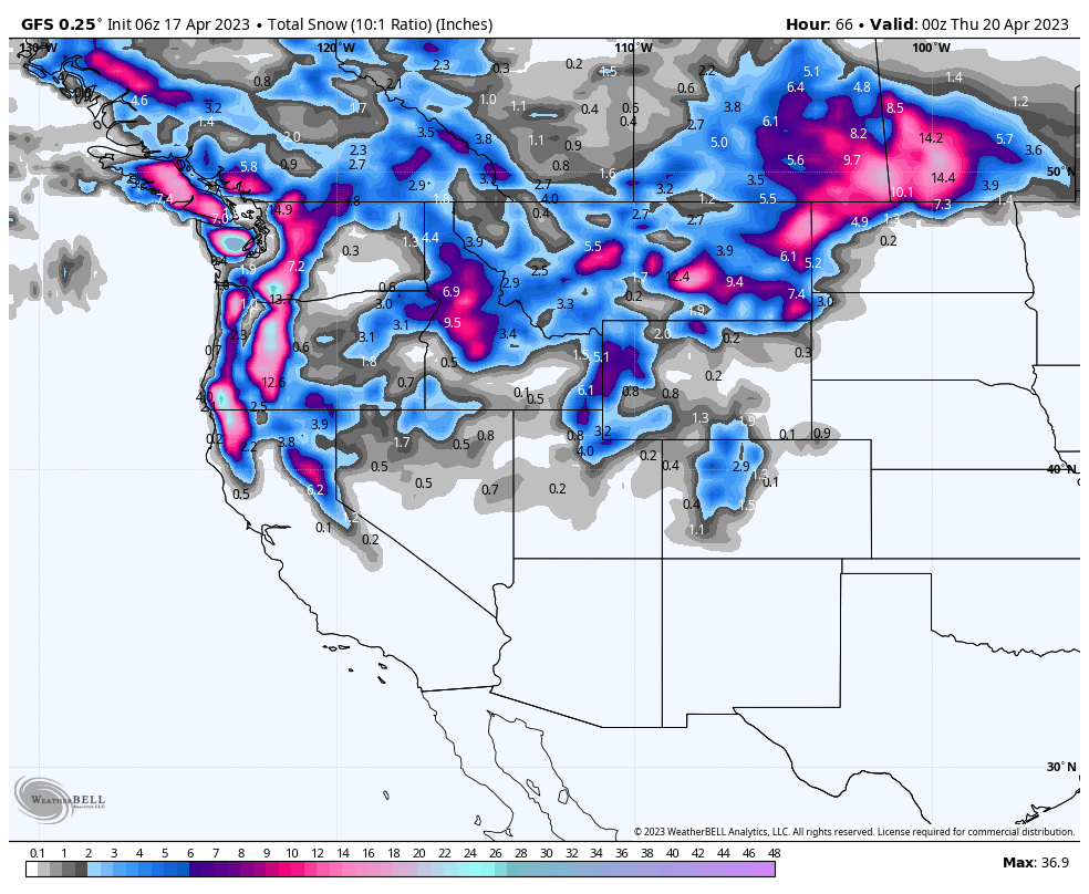 Winter Returns To The West- 17 inches in the northern Cascades