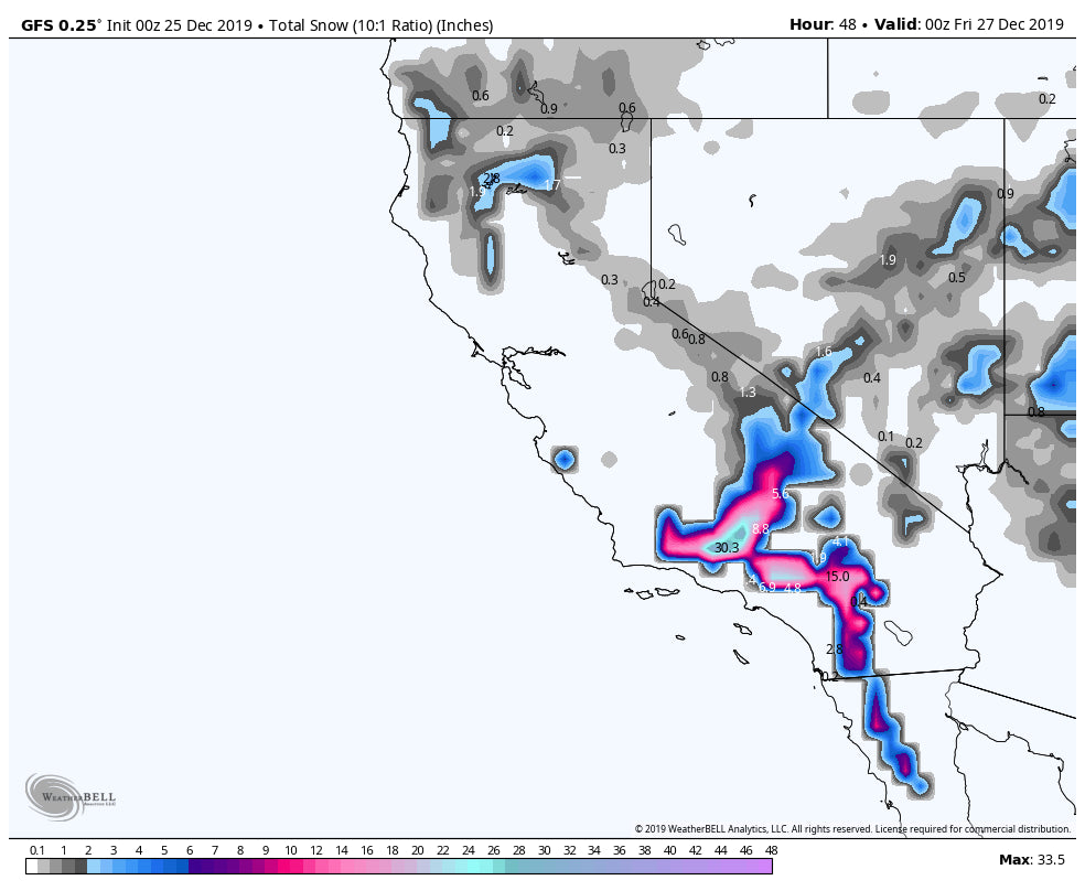 EPIC ALERT! SOUTHERN CAL 2-3 FEET- POWDER ALERT SOUTHERN COLORADO, NORTHERN ARIZONA 12-18.