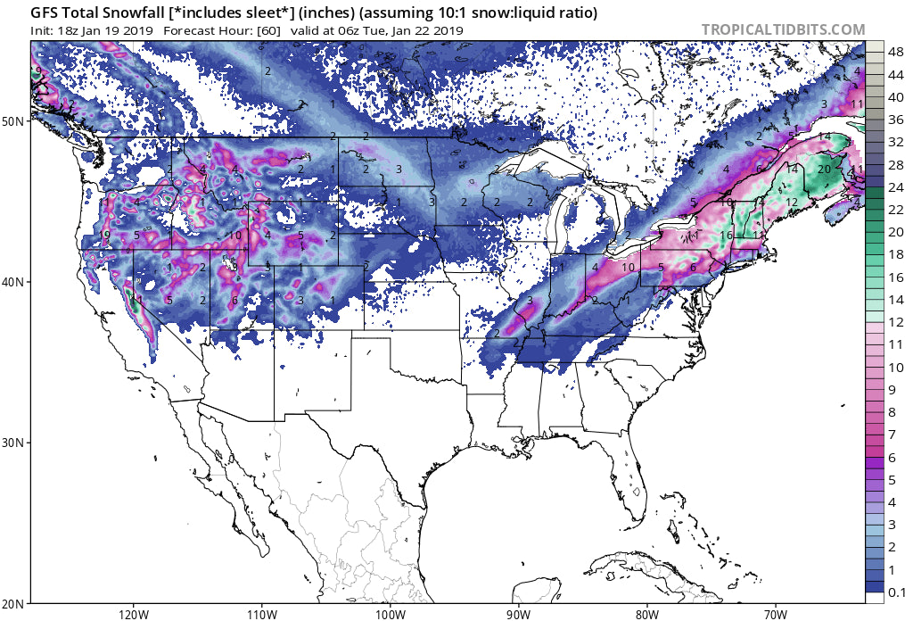DEEP POW FOR BOTH COASTS!  ROCKIES AND CENTRAL IDAHO SCORE SUNDAY/MONDAY