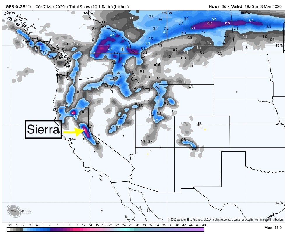 BORING FORECAST WITH SOME CANADIAN OPTIONS. SIERRA TEASER, TETON HOPE, END OF WEEK POWDER.