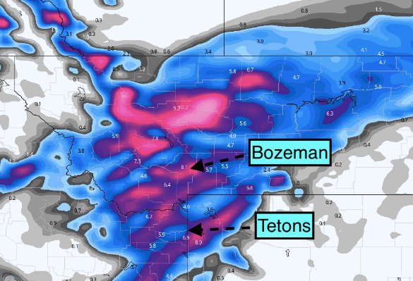 Powder Alert "Light" for moderate snowfall in MT WY CO