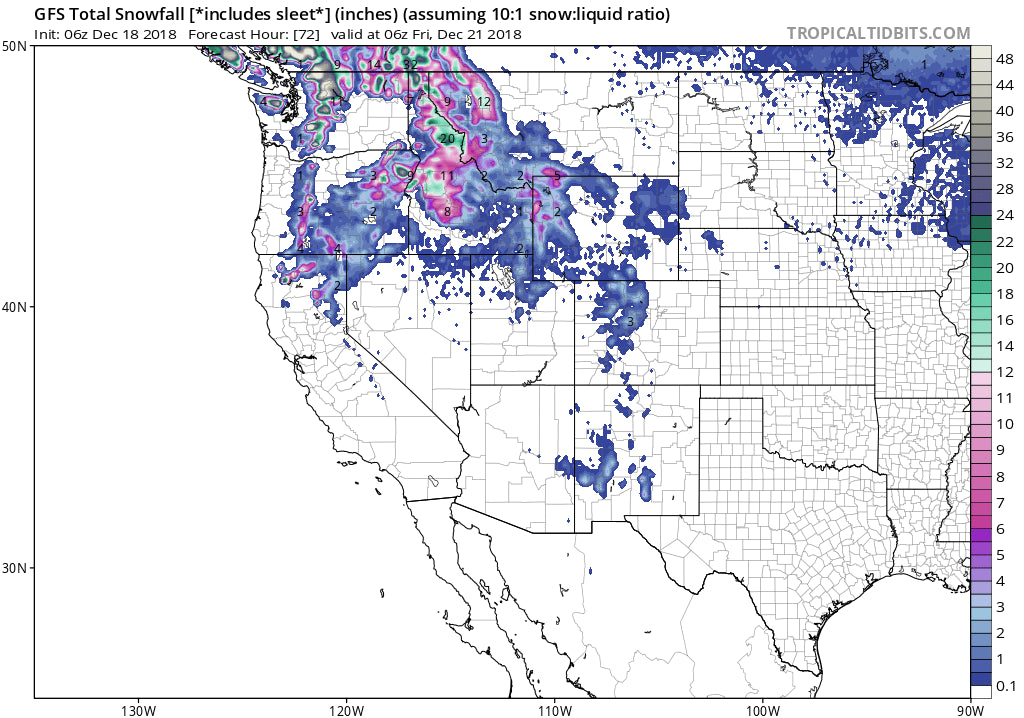 POWDER ALERT- PACIFIC NORTHWEST- PANHANDLE- NORTHERN ROCKIES- 10-20 INCHES OF SNOW LIKELY BY TUESDAY NIGHT