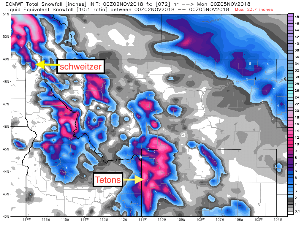 POWDER ALERT! 10-20 INCHES OF FRESHIES FOR THE ROCKIES THROUGH MONDAY