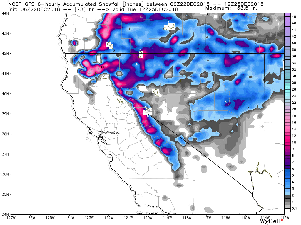 Updated powder forecast- Where to find double digits in the next 5 days.