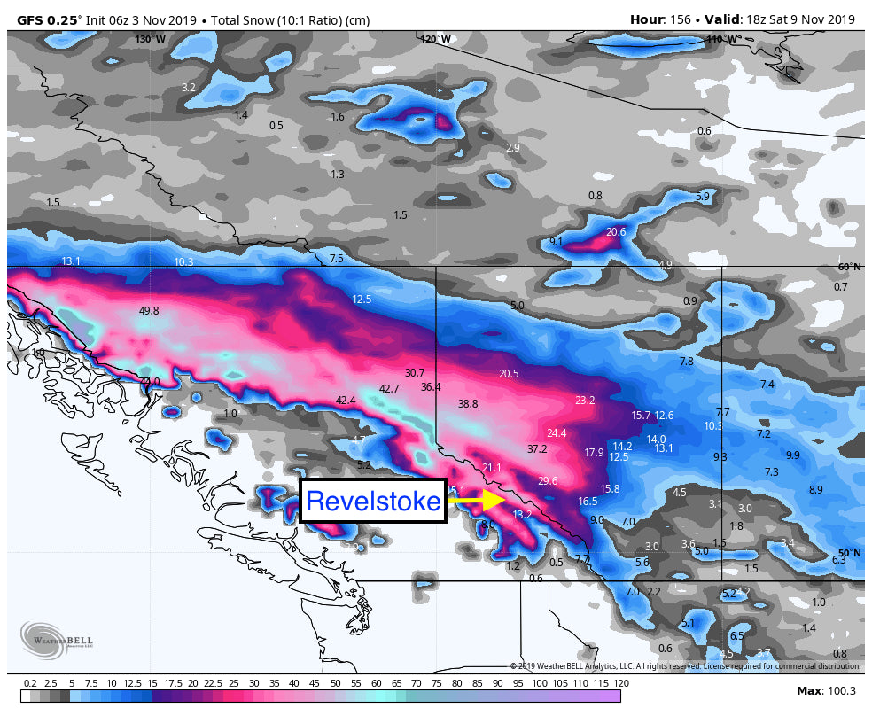 7 DAY POWDER FORECAST!  SNOW FOR CANADA, PUSHING SOUTH LATE WEEK INTO MONTANA, NEW ENGLAND AND THE SOUTHEAST