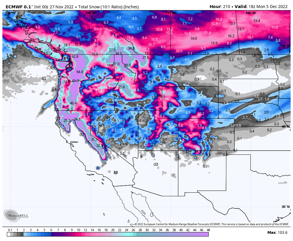 SNORKEL ALERT- 3 cold storms in the next 7-9 days.