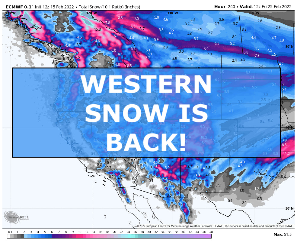 Western snow is back in the forecast!