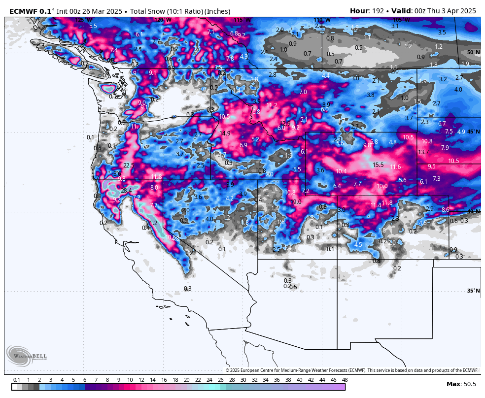 EPIC ALERT! WEST SET FOR MULTIPLE FEET OF FRESH POW NEXT WEEK