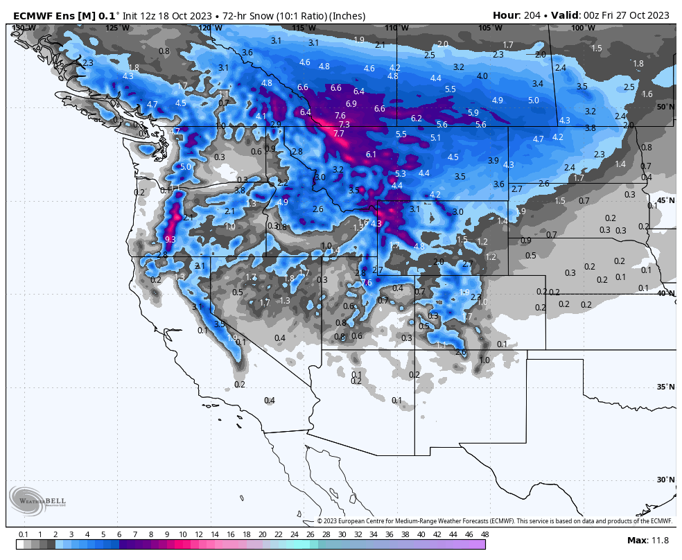 POWDER WATCH! Much Colder Temps And Decent Snowfall Possible Mid to Late Next Week