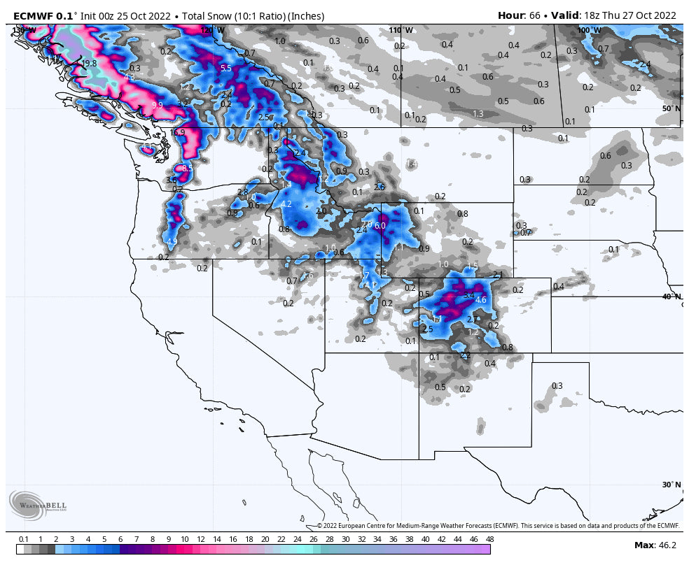 7 Day Powder Forecast- Canada, PNW, Northern Rockies update