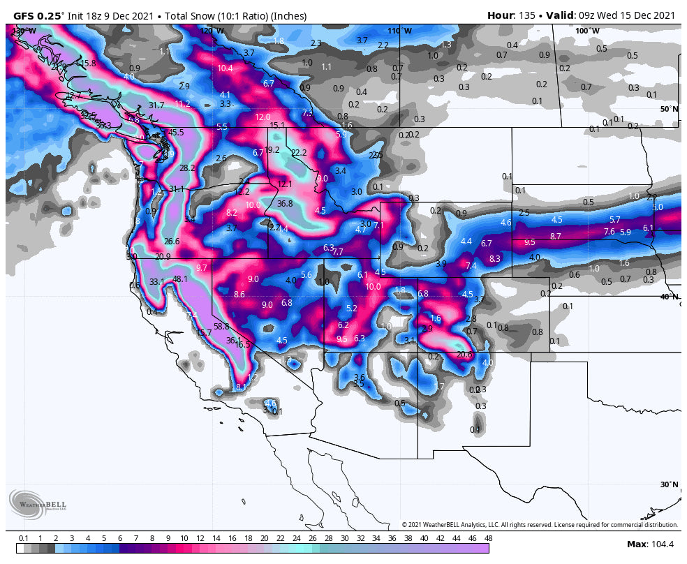 FEET AND FEET OF SNOW HEADED TO THE WEST