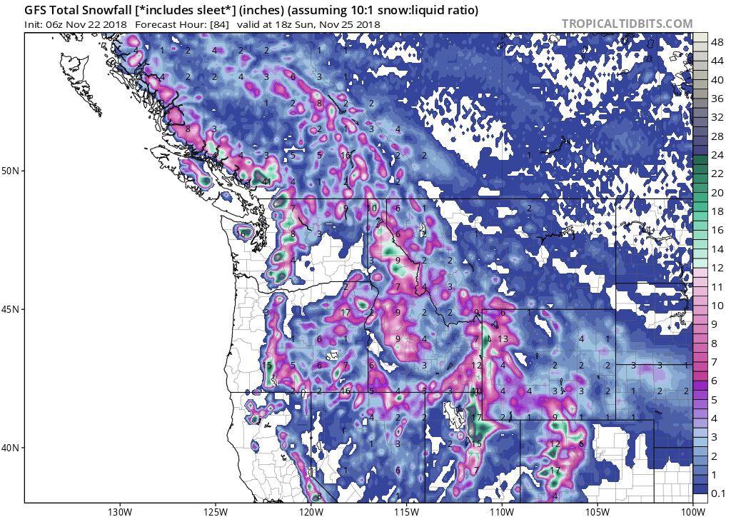 EPIC ALERT!  Heavy snow for the Sierra and Rockies will continue into late Saturday night.