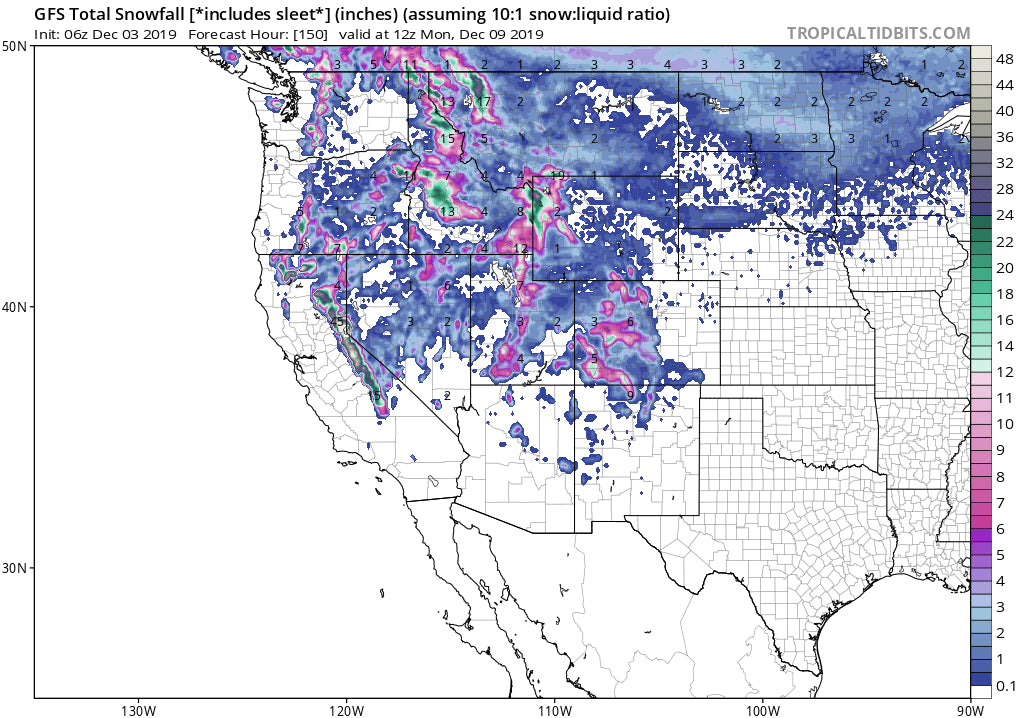 YOU CAN CHASE POW FROM THE SIERRA-TETONS, WASATCH AND MOST OF COLORADO THIS WEEK WITH 1-3 FEET LIKELY IN MANY AREAS OF THE WEST