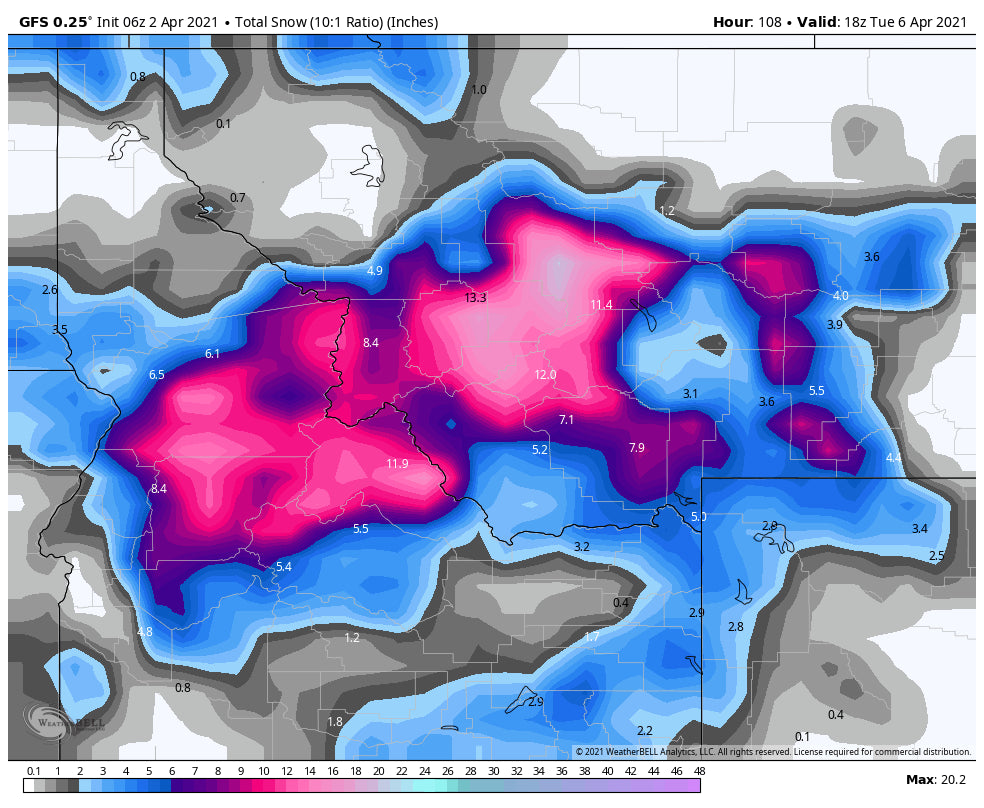 Snow will return to the Rockies next week with decent amounts possible for Montana and central Idaho.