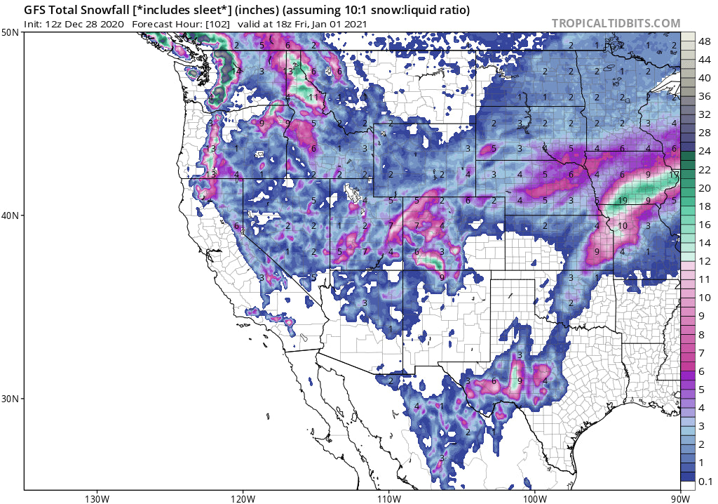Epic Alert- San Juan Range- Powder is returning to the southern and central Rockies with additional storms lined up for the Pacific Northwest for New Years and beyond.