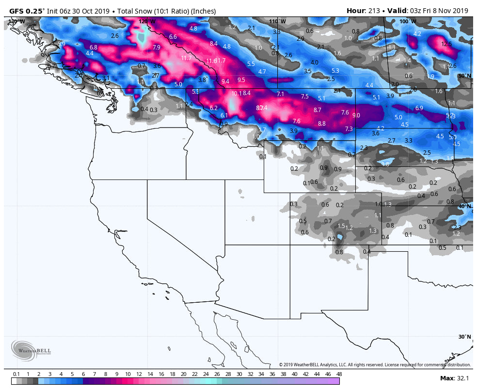 24 hour recap - Frigid Temps- More snow in the forecast for Canada and the northern Rockies.