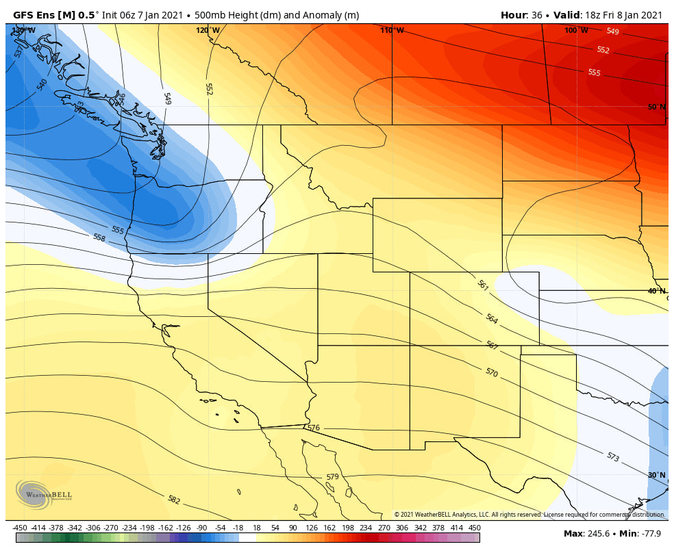 Light or moderate snow for many areas this week before a ridge of high pressure settles in over the west.