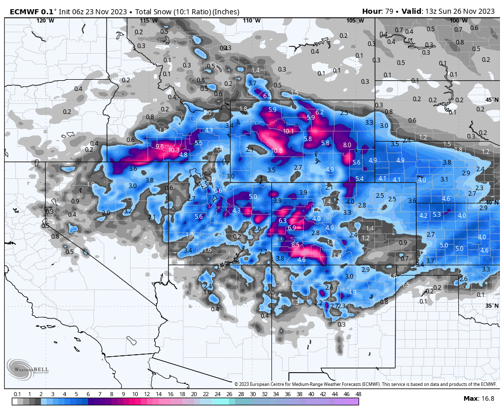 Powder Alert! 10-18 Inches- Some White Turkeys up north. San Juans Finally Score