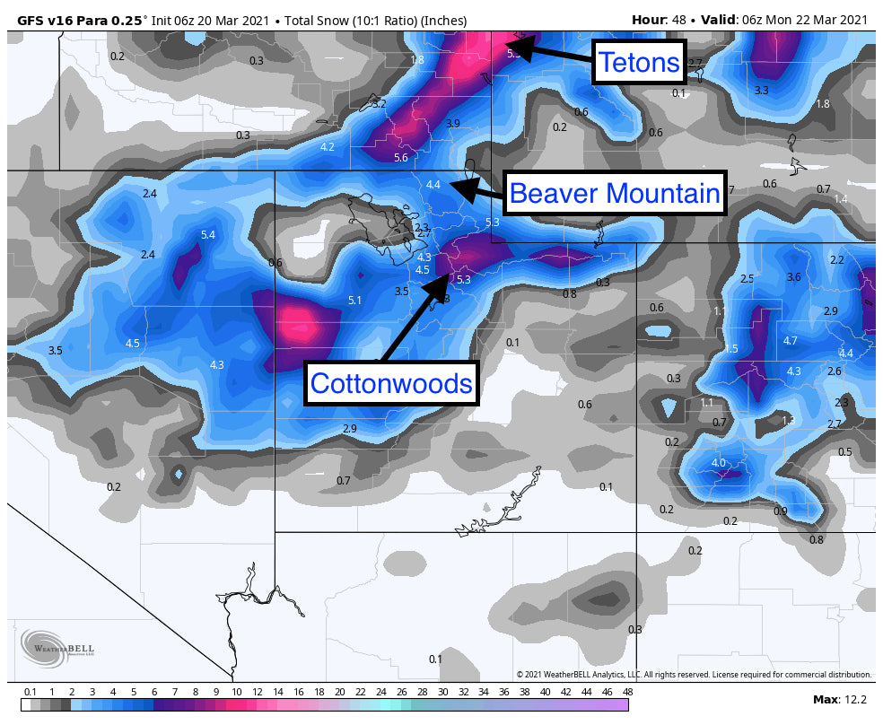 Powder Update-Rockies, Cascades- Snow developing with decent amounts through Monday