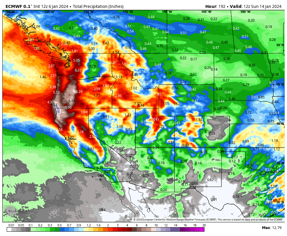 EPIC ALERT! 4-7 FEET IN THE NEXT 7 DAYS WEST- 9-14 INCHES EAST