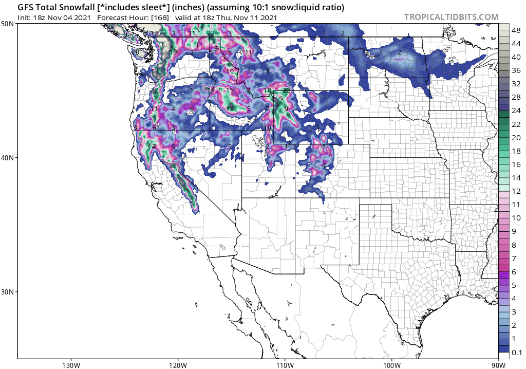 POWDER ALERT- Colder temps next week and 1-3 feet of snow possible in some areas.