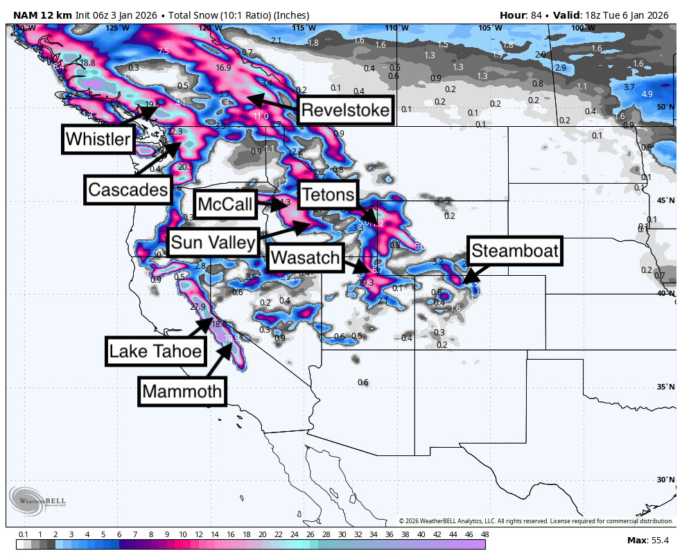 Powder Alert- Sierra, PNW, BC, Rockies- Warm Storm Followed By Cooling