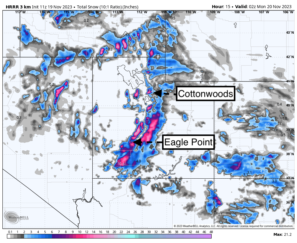 Updated Snow Totals- Utah/Colorado/New Mexico/PNW.