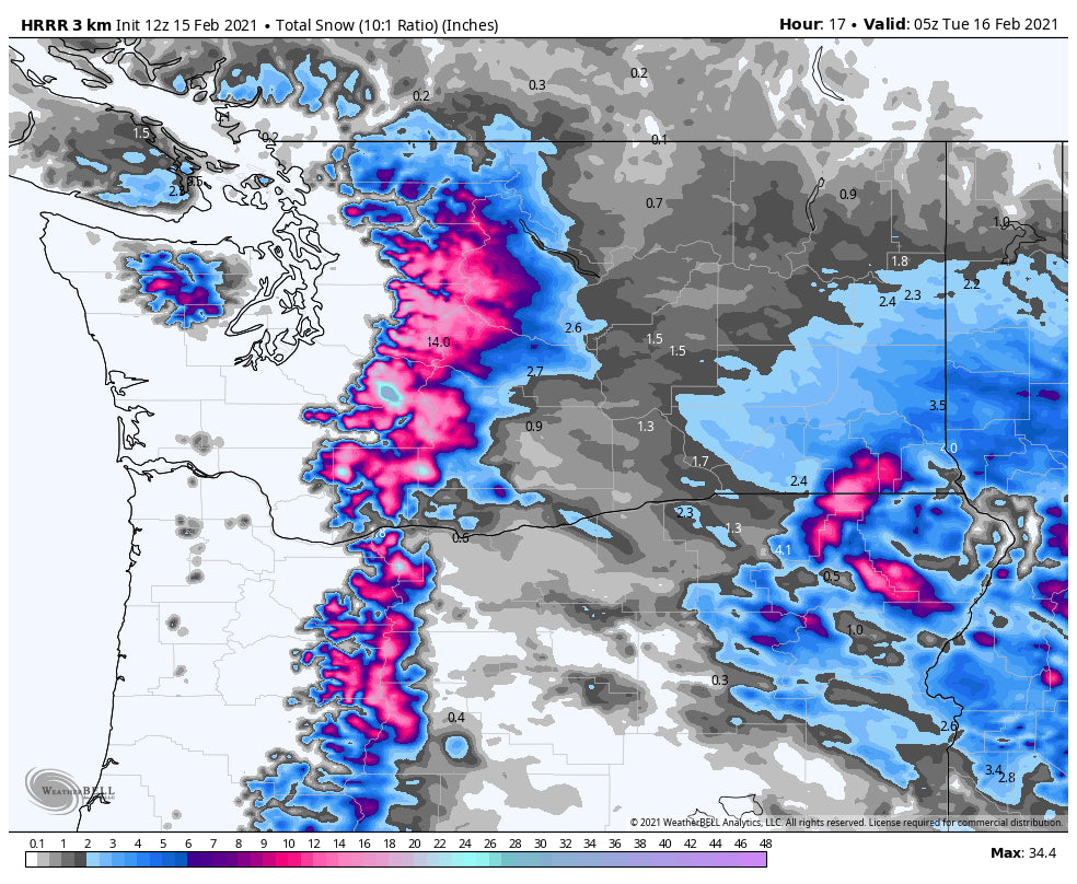 EPIC ALERT! 2-4 Feet of blower possible by Wednesday night.