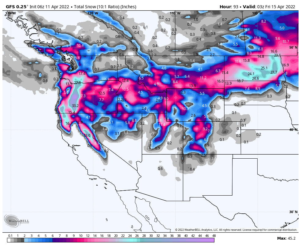 SNORKEL ALERT- APRIL DEEPNESS FOR THE WEST