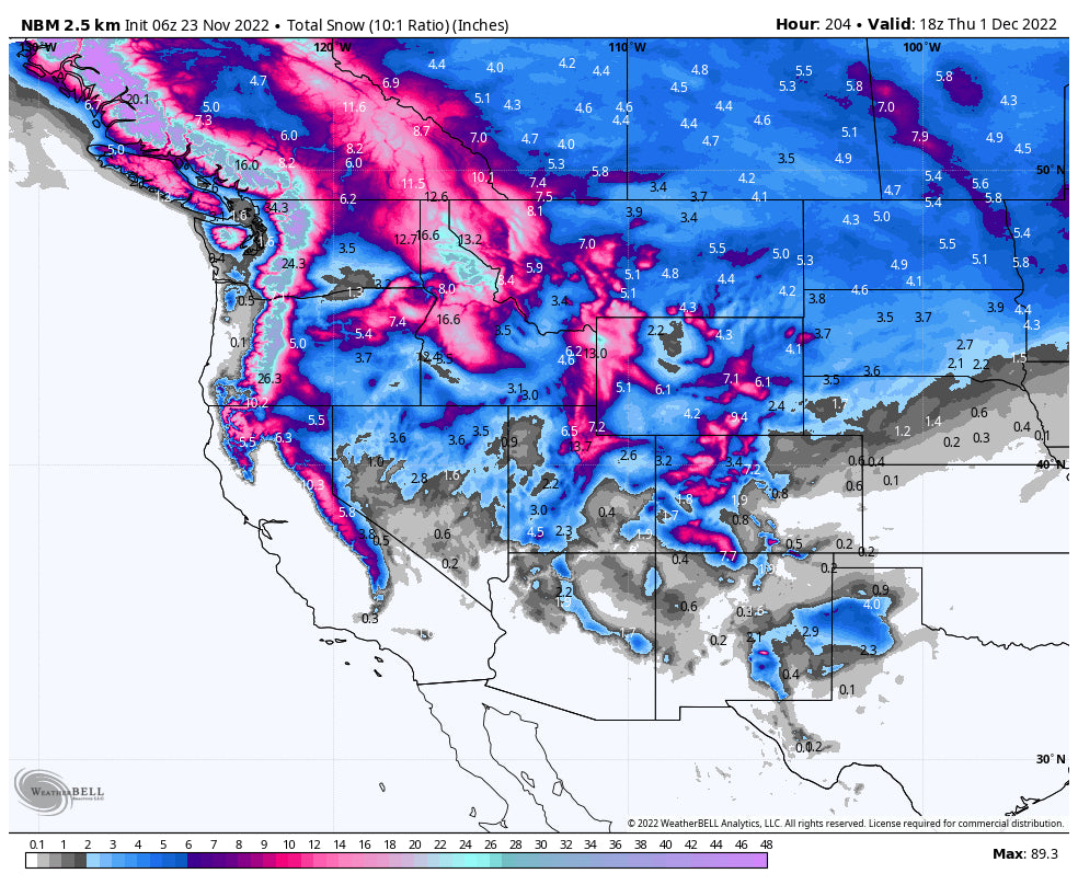 Powder Alert! 1-2 feet-Enjoy your turkey now and ride powder in the 4-7 day forecast.