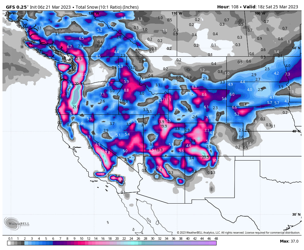 SPRING HAS SPRUNG BUT WINTER IS IN FULL FORCE FOR THE WEST.