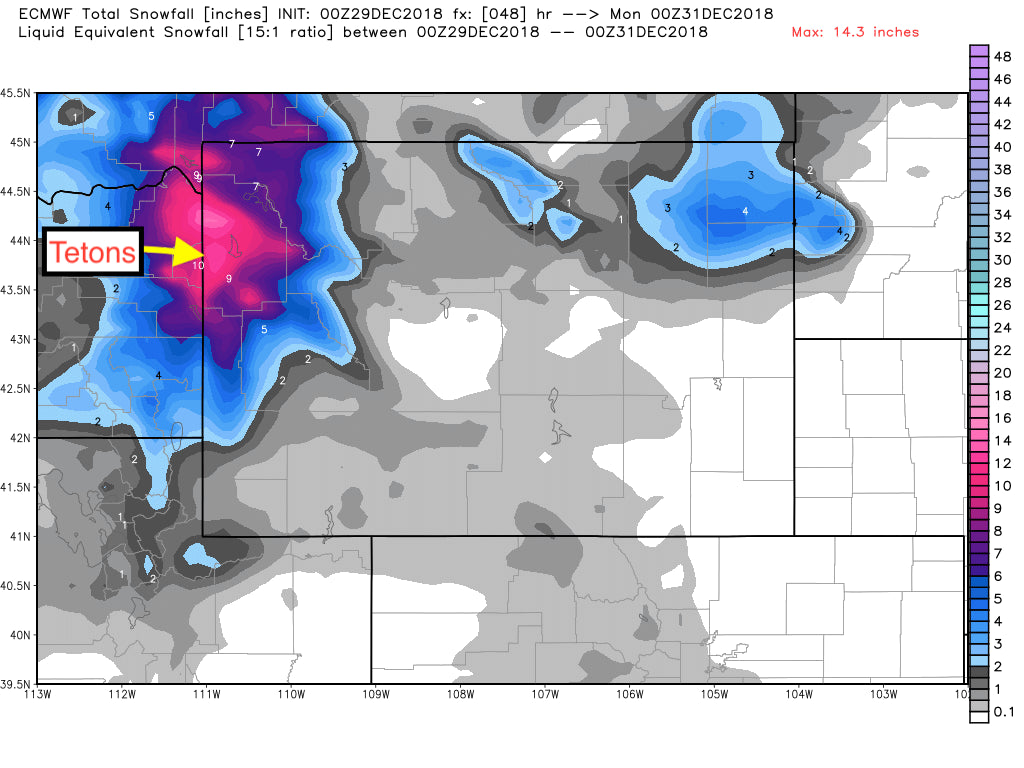 HEAVY SNOW FOR THE TETONS!  9-14 INCHES IIKELY THROUGH SUNDAY WITH GREATER AMOUNTS POSSIBE