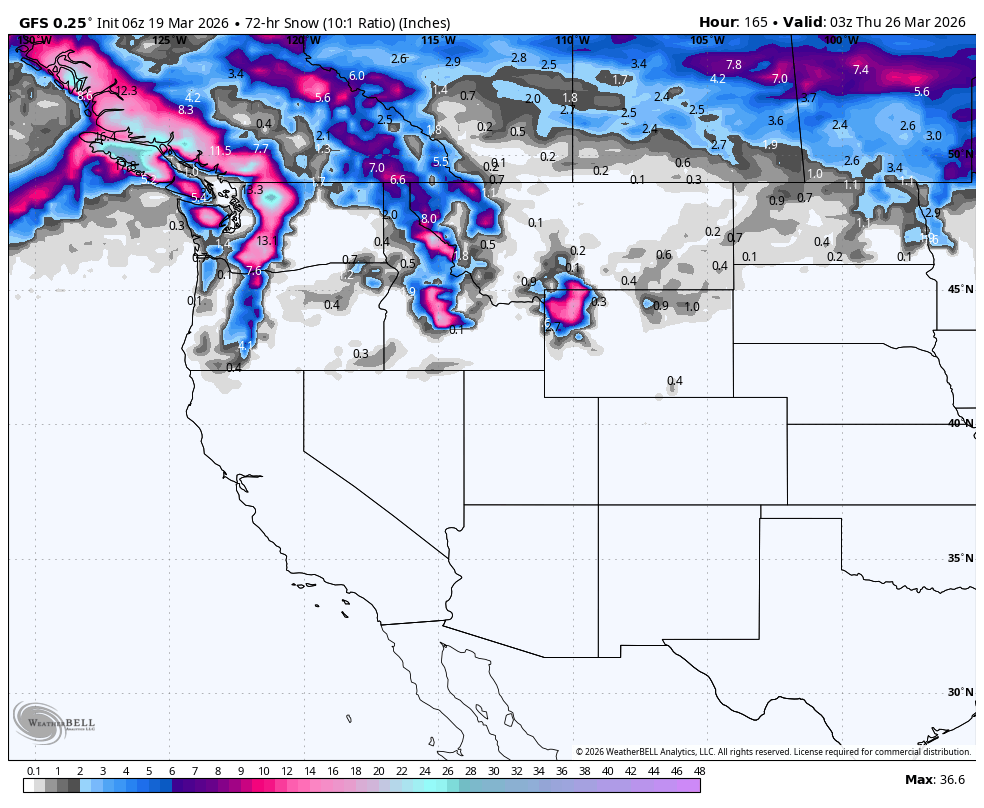 Will Winter Return? Snow moves into  to the PNW/Canada Next Week with a Cooling Trend