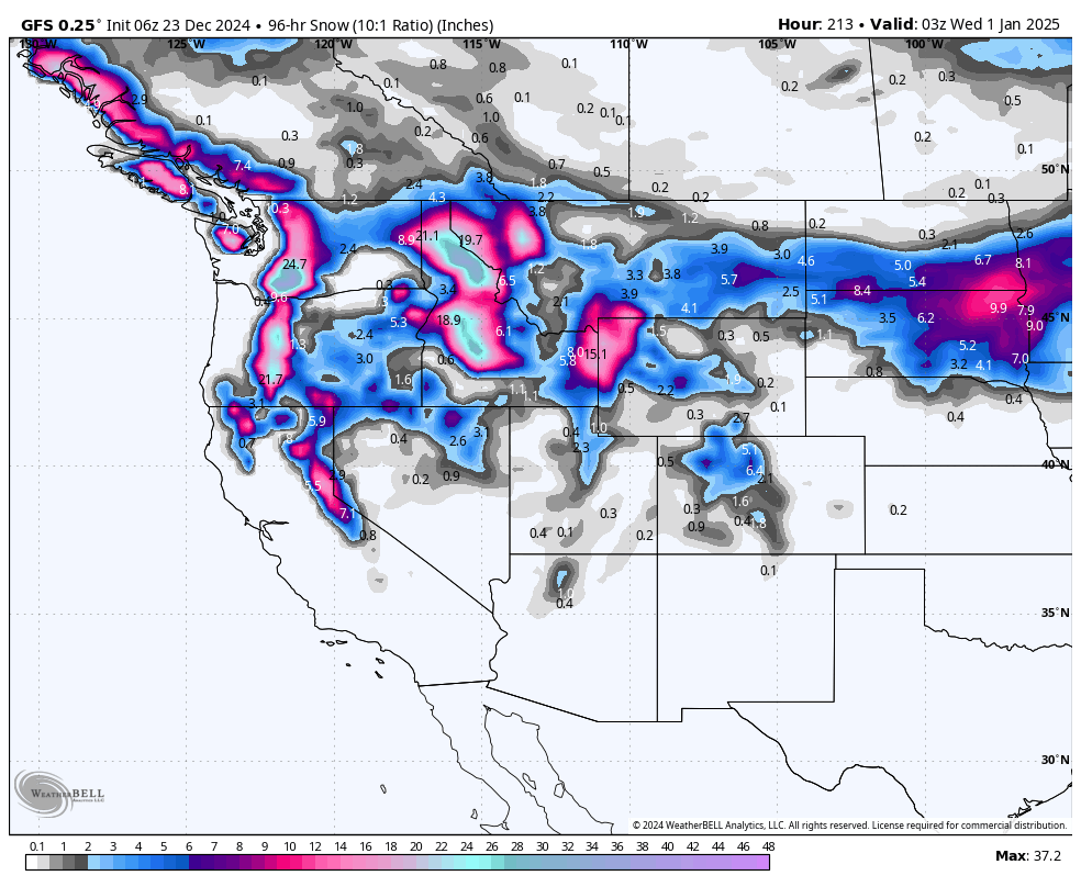 Atmospheric River To Slam the PNW With Massive Totals. Who Sees a White Christmas?