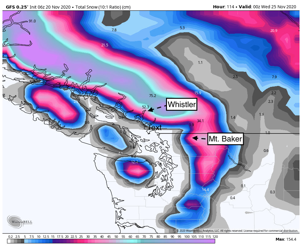 7 Day Powder Forecast- Getting Deeper in the Cascades especially next week!