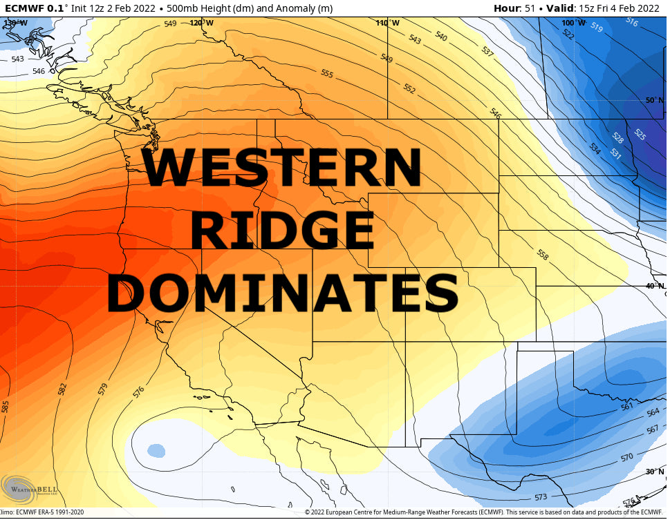 Western woes are back. A bleak forecast shaping with powder for the northeast