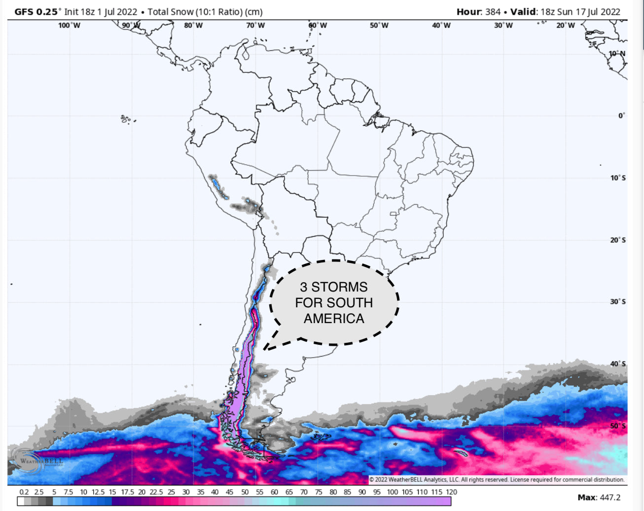 EPIC ALERT- South America is about to get slammed 4-7 feet of POW