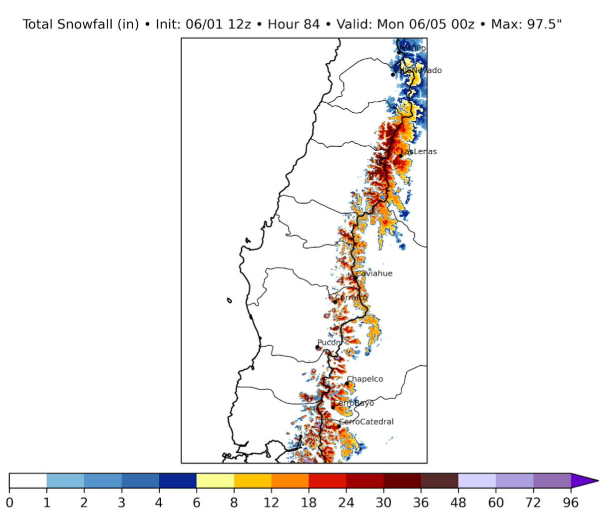 Powder Alert- South America-Warmish storm #1 followed by a colder system next week.