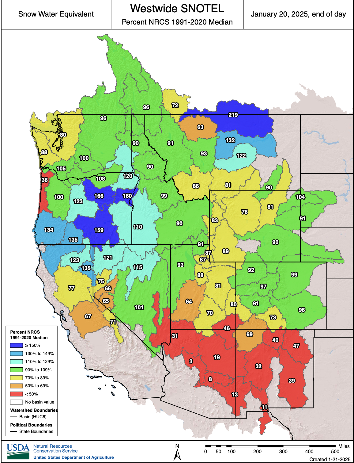 January 21, 2025 Snowpack Update & Extended Forecast