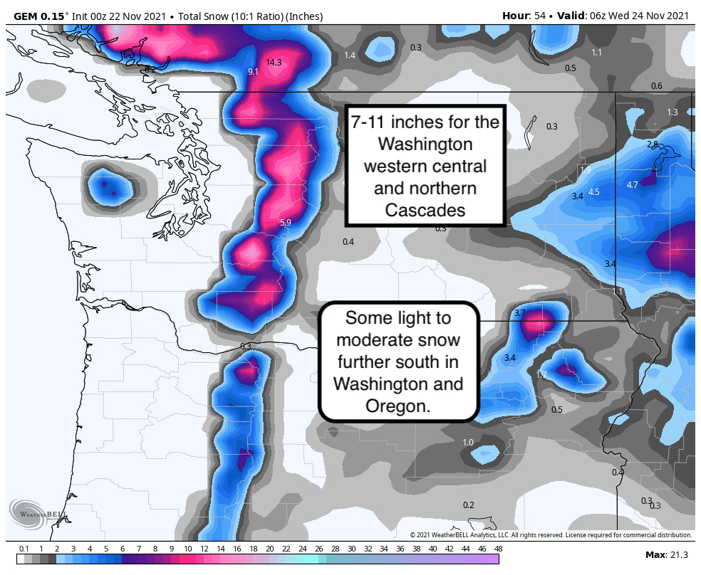 Powder Alert Cascades and Canada! New Audio Forecast Featured Every Monday.