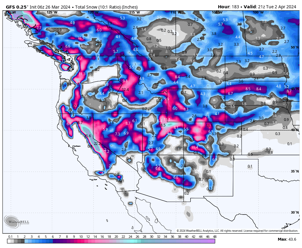 POWDER ALERTS- NO END IN SIGHT- Snow Continues For the West