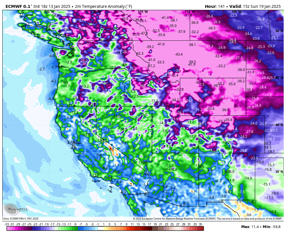 Pattern Update: Extreme Cold Settles in This Week, Meager Outlook For Snow