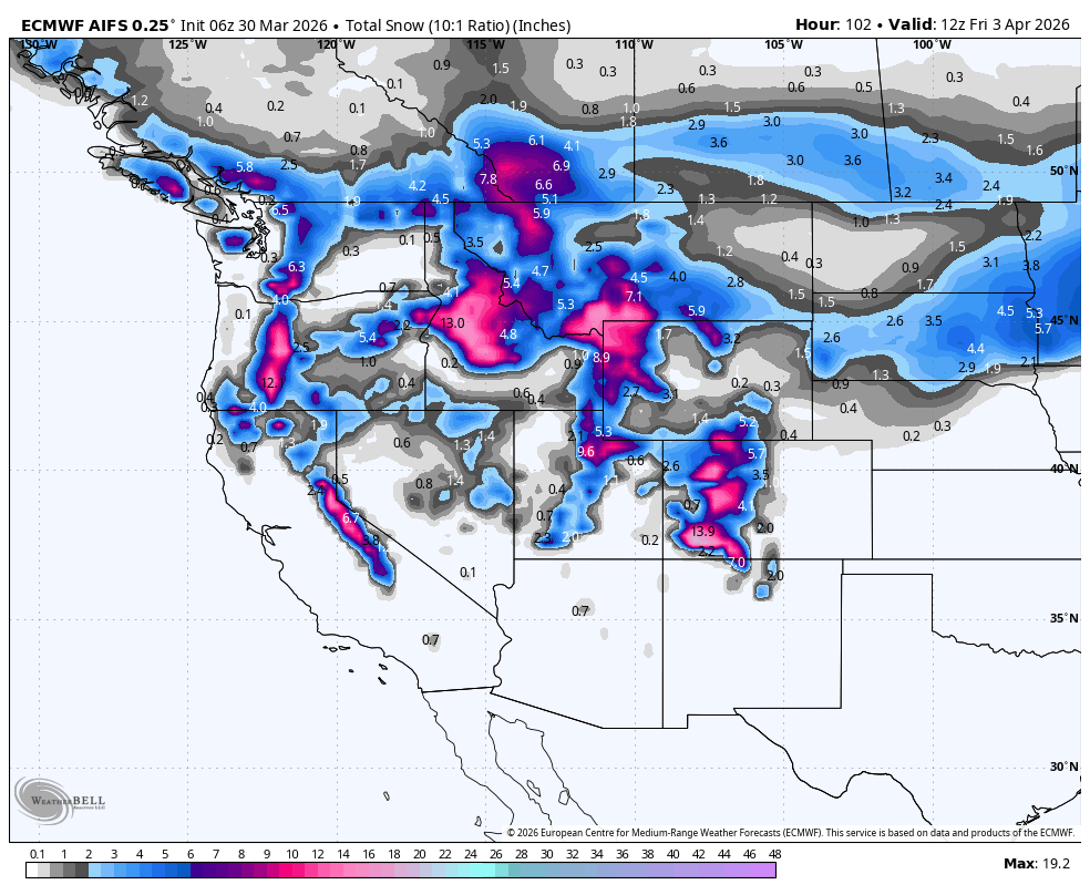 Powder Alert- 10-20 inches of Snow Returns to the West This Week