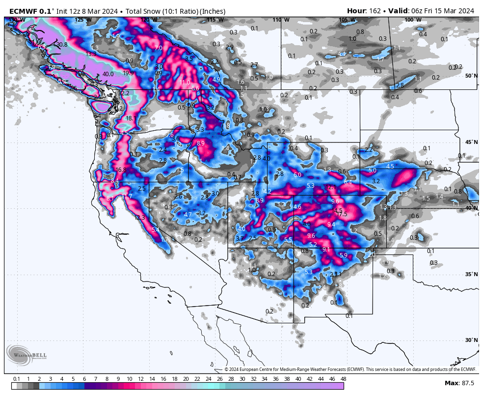 Where To Chase Powder In the Next 7 Days.