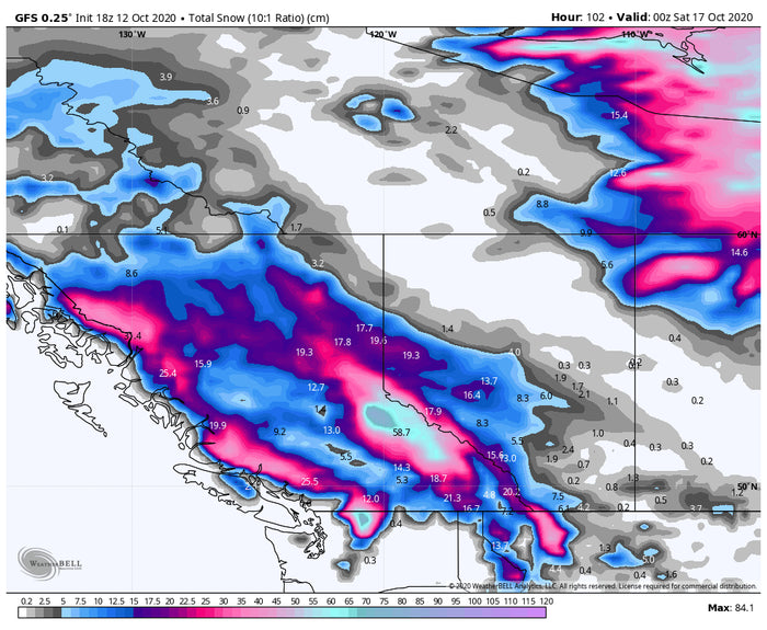 Heavy Snowfall expected for BC and isolated areas of northern Washingt