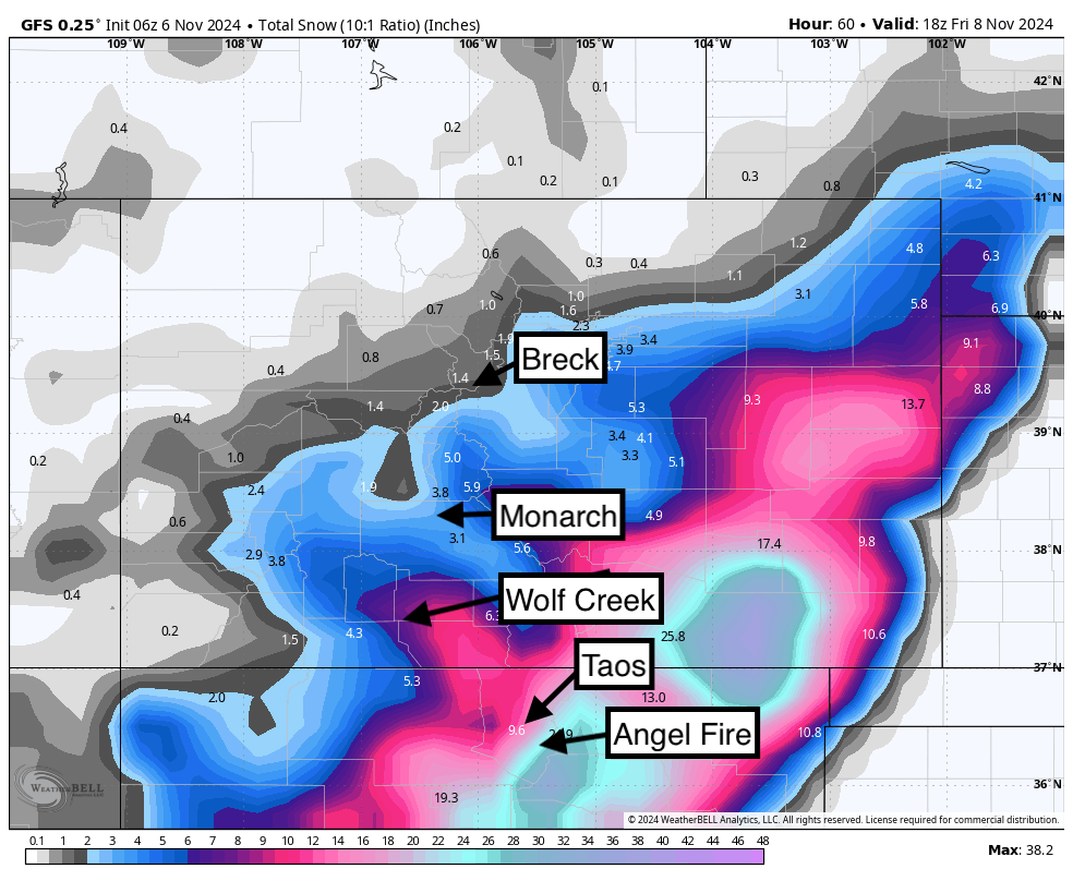 Snorkel Alert!  Low Pressure Stalls Over The 4 Corners. The Sierra Might be Deep Next Week.