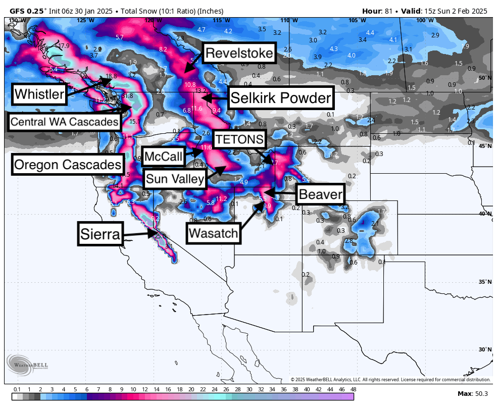 Epic Alert-2-5 Feet For The West in the next 7-10 Days.