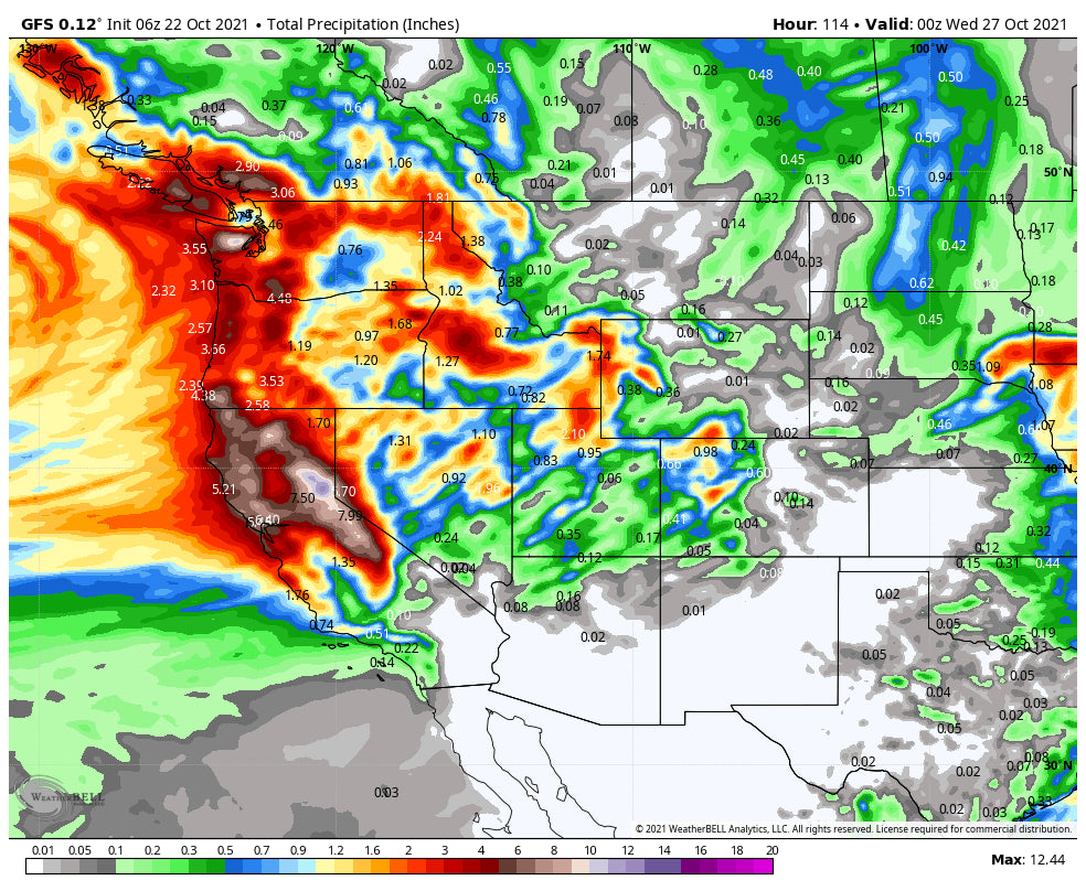 Bomb Cyclone Plus Atmospheric River= FEET Of Upper Elevation Snowfall.